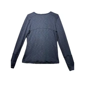 Title Nine Matahari Long Sleeve V-Neck Top Navy Space Dye Thumbholes Womens S thumbnail 4