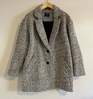 Abercrombie and Fitch Textured Oversized Wool Blend Blazer Jacket thumbnail 1