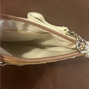 Clutch Natural Cork Wristlet Clutch with White Trim Express thumbnail 4