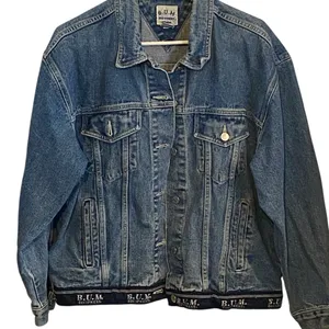 Vintage 90s B.U.M. Equipment Denim Jean Jacket logo hem streetwear classic basic thumbnail 5
