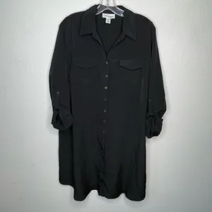 Motherhood Maternity Shirt Dress‎ Black thumbnail 3