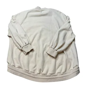 🤍 Nap Cotton Drawstring Hem Sweatshirt 🧶 Beige Oversized Pocket‎ Pullover M ✨ Yellow Size M thumbnail 5