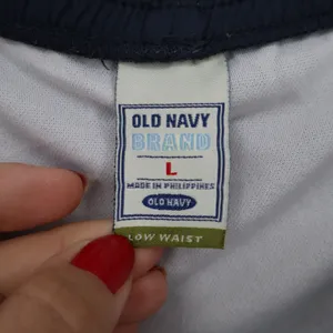 Old Navy Women's Navy Blue White Contrast Trim Dolphin Running Shorts Large thumbnail 2