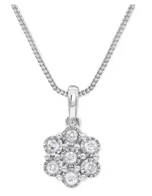 14K White Gold Over Sterling Silver 0.50 CTW Diamond Earrings and Necklace Set thumbnail 4
