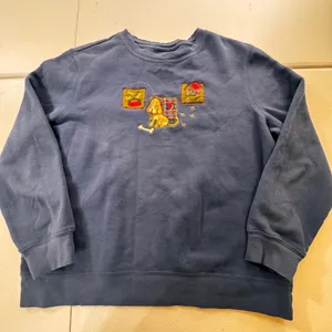 Y2K Blue Dog Paw Print Crewneck Sweatshirt Cozy Casual Pullover‎ Top thumbnail 1