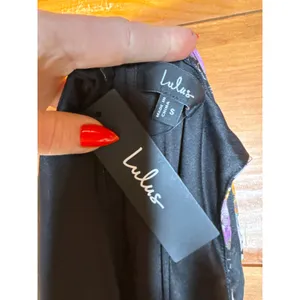 NWT Lulus V.I.P. Treatment Black Floral Mesh Ruched Bodycon Midi Dress Cruise S thumbnail 7