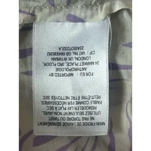 Maeve Anthropologie Silk Blend White Blouse With Purple Leaf Print Boho Sunny thumbnail 6
