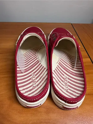 Taos EZ Soul Slip On Canvas Sneaker‎ Shoe Backless Red Comfort Loafer Mule W7.5 thumbnail 8