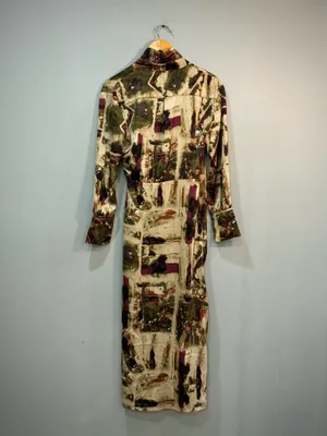 Multicolor Elan L/S Open Tie-Waist Shirtdress Size M NWT thumbnail 6