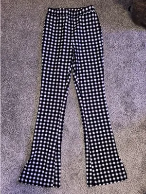 SHEIN Black and White Flare Pants thumbnail 1