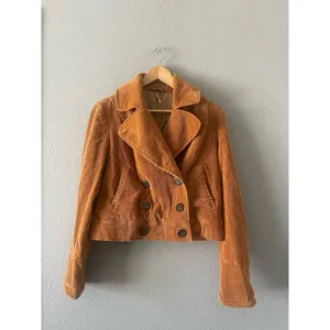 Free People Corduroy Jacket Relaxed Double Breasted Peacoat Golden Brown thumbnail 9