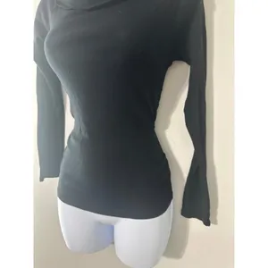 ZARA Black Cowl Neck‎ Long Sleeve Knit Top Women Size L thumbnail 3
