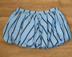 Missguided Blue Striped Bubble Skirt thumbnail 1