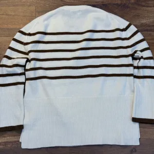 Hatch Maternity Merino Wool Striped Sweater Cream Brown Size 0 thumbnail 6