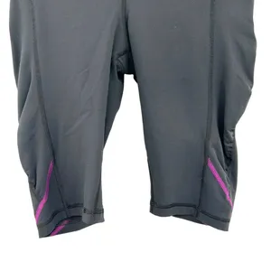 Lululemon‎ Take Flight Bike Shorts Black Purple Stripe Size 10 thumbnail 3