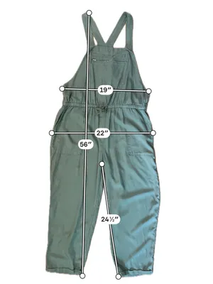 Knox Rose Olive Green Sleeveless Bib Jumpsuit Overalls Size L thumbnail 3