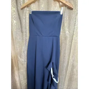 Lucy In The Sky Navy Blue Strapless Back Bow Corset Maxi Dress Medium thumbnail 7