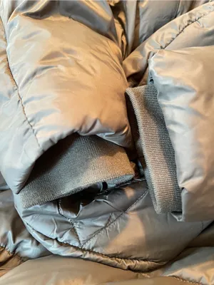 Mango Basics Long Hooded Puffer Coat Olive Green Sherpa Lined Quilted Jacket M thumbnail 15