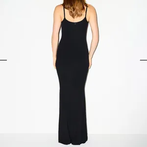 SKIMS Ribbed Soft Lounge Long Slip DressIn Onyx‎ Size Large thumbnail 2