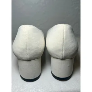 Talbots Block‎ 1.75" Heel Pumps Criss Cross Straps Classic Shoes 7.5N Cream thumbnail 5