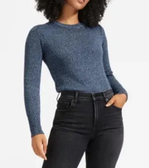 NEW Everlane Soft Cotton Crew Sweater Blue Size XS thumbnail 4