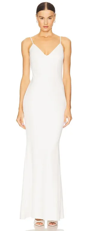 Katie May Bambina Gown Ivory Open Back Maxi Dress Small thumbnail 1