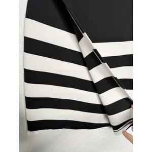 BB Dakota Black and White Striped Wrap Skirt Size M thumbnail 2