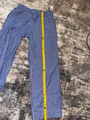Old Navy Blue and White Striped Elastic-Waist Women’s Pants thumbnail 9