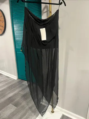 Zara Strapless Long Sheer Top Black - M thumbnail 7