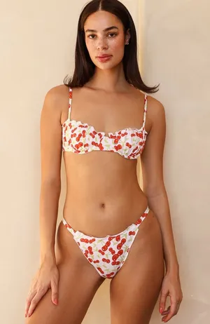 Dippin' Daisy's Lucca Cheeky Bikini Bottoms - Cherry Print thumbnail 1