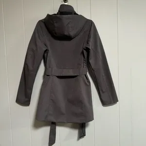 COLUMBIA Take to the Streets II Trench Coat Tie Waist Hood Gray Size Small thumbnail 2