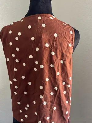 Crescent Bay Brown Polka Dot Sleeveless 2 pc short set thumbnail 5