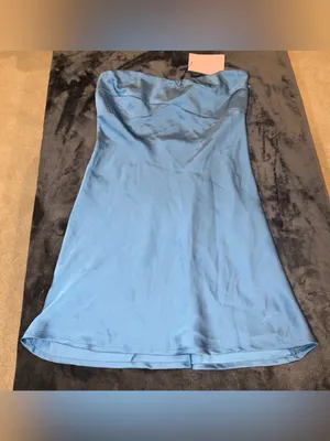 Hello Molly Style Slip Satin Mini Dress in Blue Size 4 (small) New with tag thumbnail 9