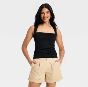 Wild Fable Top Black Tank cute sleeves thumbnail 2