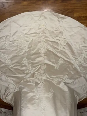 Beautiful Vintage 90s Michaelangelo Strapless Two-Tone Satin Wedding Gown thumbnail 5