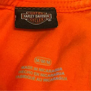 Harley Davidson Barnett El Paso Texas Women SZ Medium Orange‎ Short Sleeve Shirt thumbnail 4