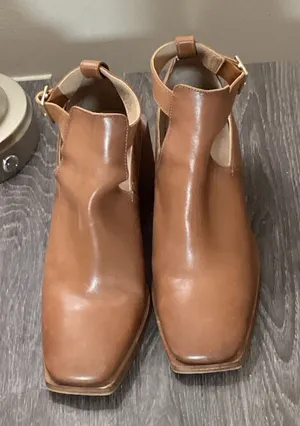 Free People Brady Buckle Bootie in Cognac Leather thumbnail 1