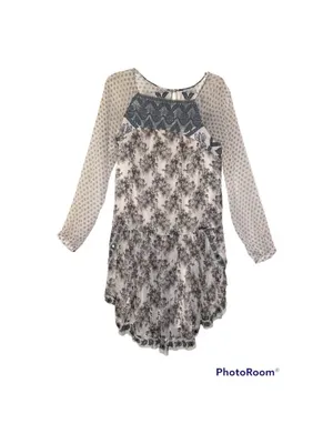 Free people Elsie Sheer Lace Boho Dress in Magnolia Combo thumbnail 3