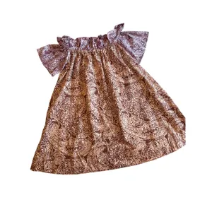 Free People Paisley Mini Dress Small Bow Sleeve Off Shoulder Cotton Pockets Boho thumbnail 6