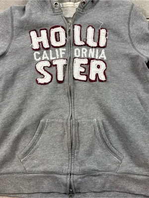 Y2k gray womens hollister zip up hooded sweatshirt thumbnail 3
