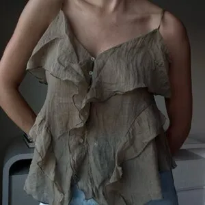 ZARA Sheer Ruffled‎ Cami thumbnail 1