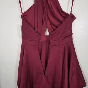 Alyce Paris Kalani Hilliker Burgundy Halter Keyhole Homecoming Dress M NWT thumbnail 7