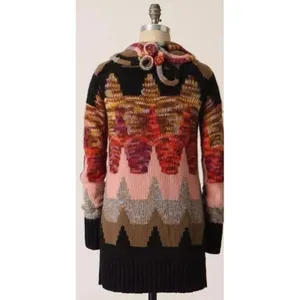 Anthropologie SLEEPING ON SNOW Loops & Angles Cardigan Sweater Wool Small thumbnail 6