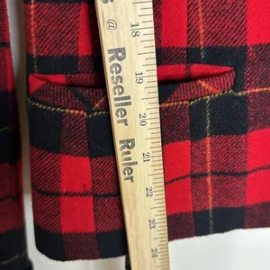 BCBG Paris‎ Women's Plaid Wool Blend Blazer Red Black Small thumbnail 7