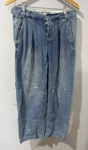 We The Free Paint Splatter Distressed Button Fly Aria Trouser Sz 28 M thumbnail 1