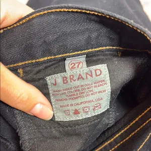 J Brand Women’s Wide Leg Flare Jeans Black W/ Contrasting Stitching Size 27‎ thumbnail 2