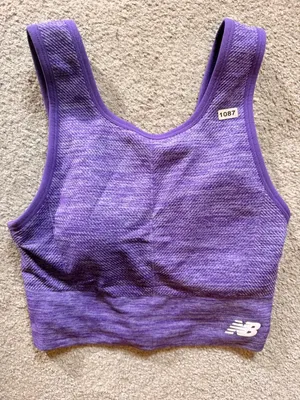 New Balance Purple Heathered Seamless Sports Bra Size S/P thumbnail 2