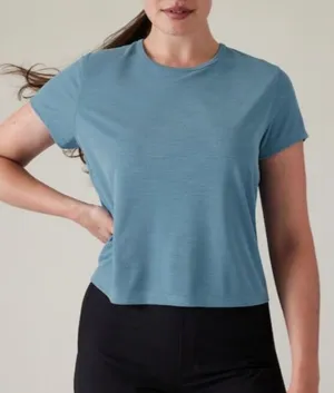 New Athleta M Sandwash Modal Tee Women’s Size Medium Skylark Blue thumbnail 1