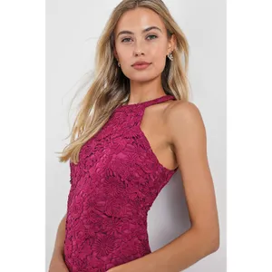 Lulus Love Poem Magenta Purple Lace Mini Dress Party Cocktail Romantic XS NWT thumbnail 3