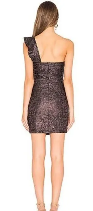 Revolve Jacquard Cocktail Dress Black thumbnail 3